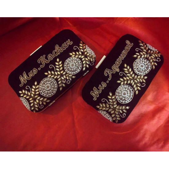 Customized Clutch With Both Side Embroidery (Delivery time 3-4 Weeks)