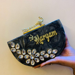 Half Moon Style Raisin Clutch (Delivery time 3-4 Weeks)