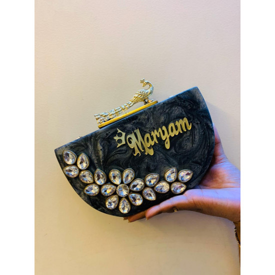 Half Moon Style Raisin Clutch (Delivery time 3-4 Weeks)