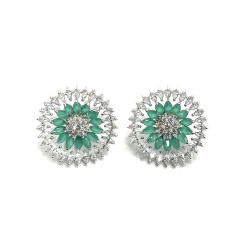 Round Emerald Earrings 