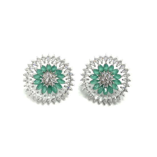 Round Emerald Earrings 