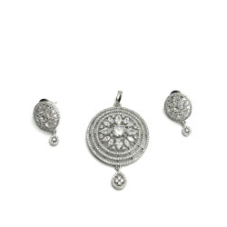Silver Pendent with Earrings 