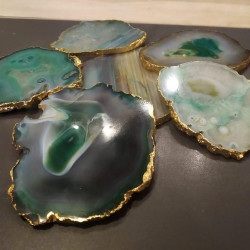 Green Agate Coasters 6 Pieces