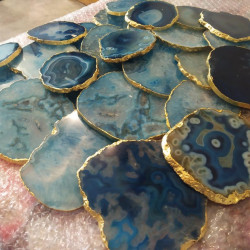 Blue Agate Coasters 6 Pieces