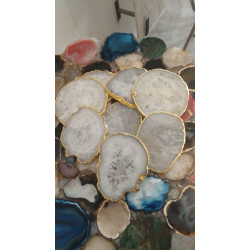 White Agate Coasters 6 Pieces