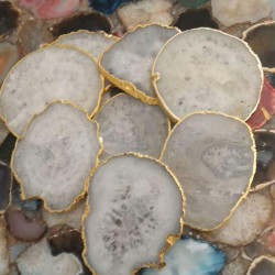 White Agate Coasters 6 Pieces