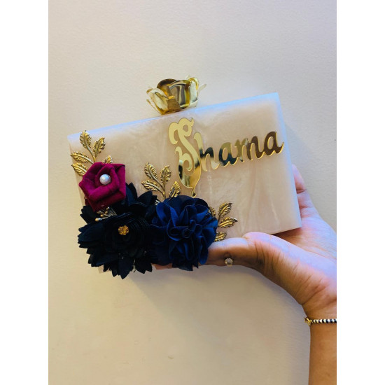 Customized Flower Raisin Clutch(Delivery  time 3 to 4 Weeks)
