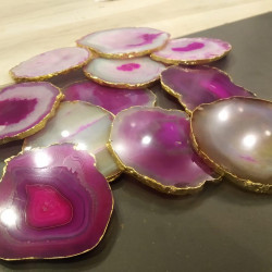 Pink Agate Coasters 6 Pieces