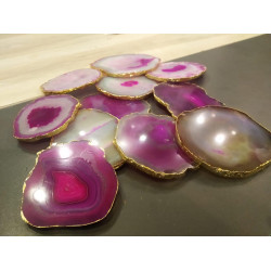 Pink Agate Coasters 6 Pieces
